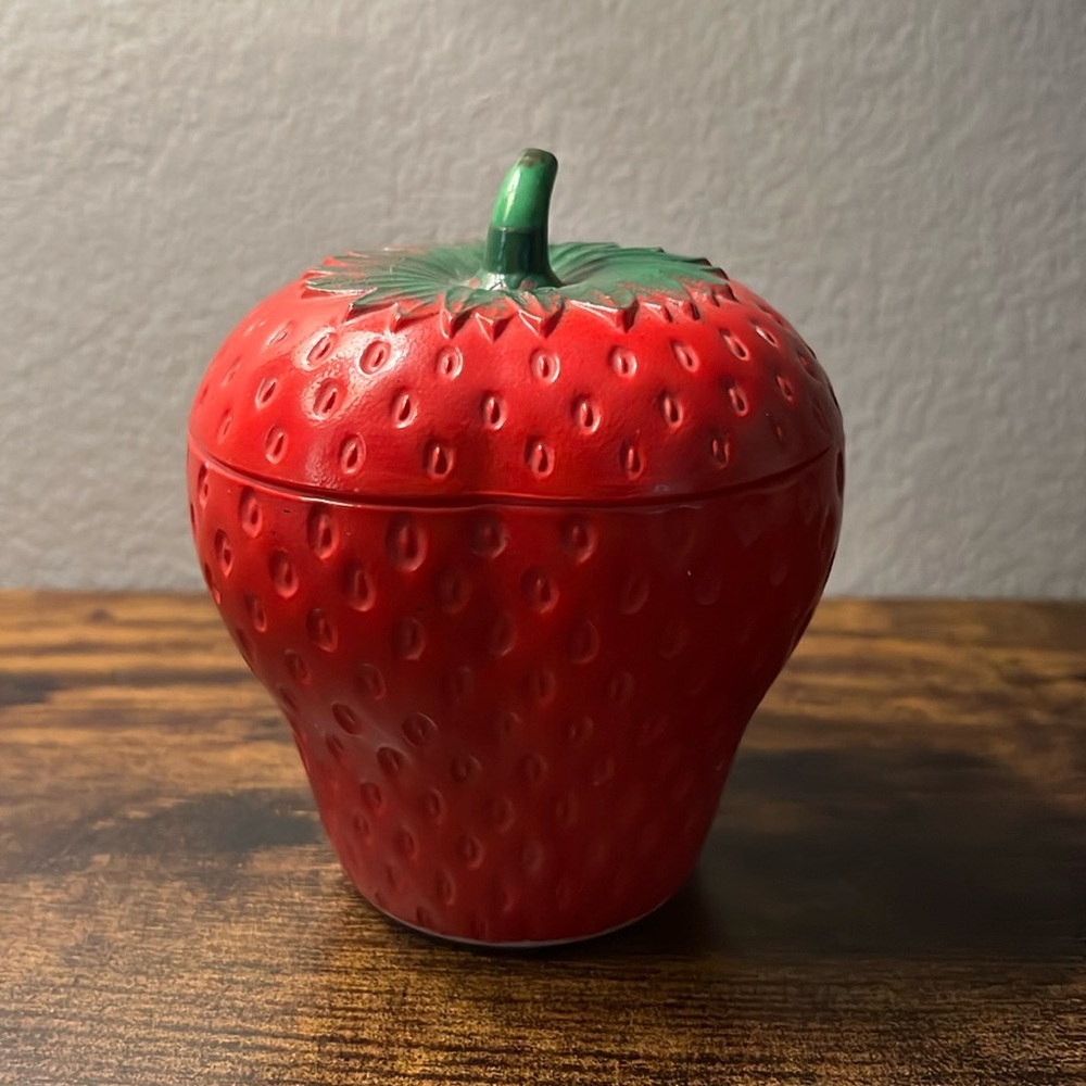 Vintage Hazel Atlas Strawberry jam jar